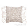 Housse de coussin en macramé